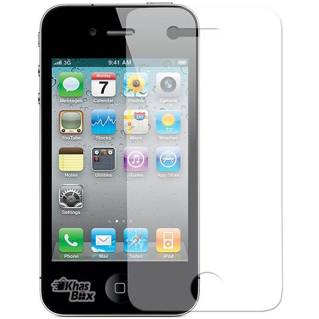 گلس شیشه ای ساده شفاف iphone 4-4s