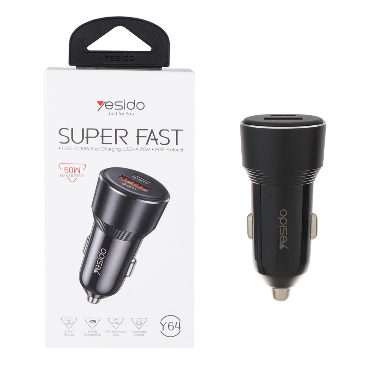 شارژر فندکی 50w یسیدو مدل Y64