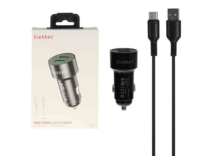 شارژر فندکی 12w الدروم مدل CC48C با دو خروجی USB