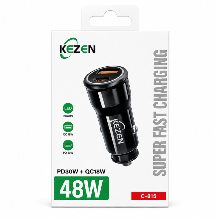 شارژر فندکی 48w کیزن مدل C-815