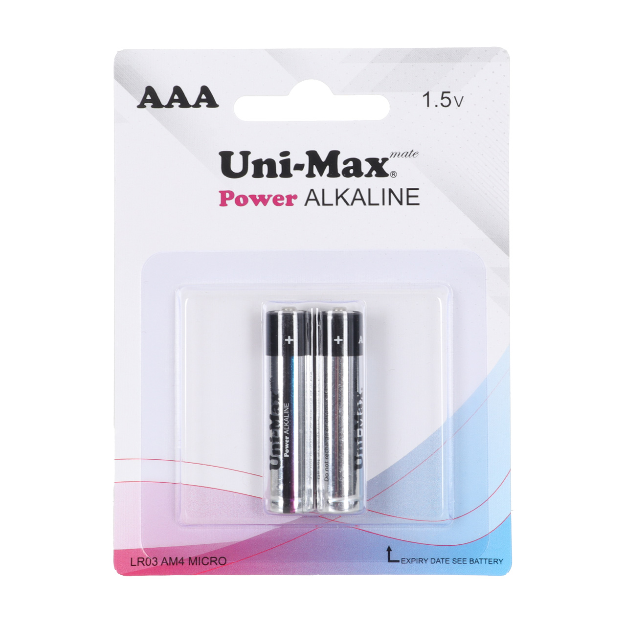 باتری نیم قلمی Uni-Max Alkaline LR03 AAA دو عددی