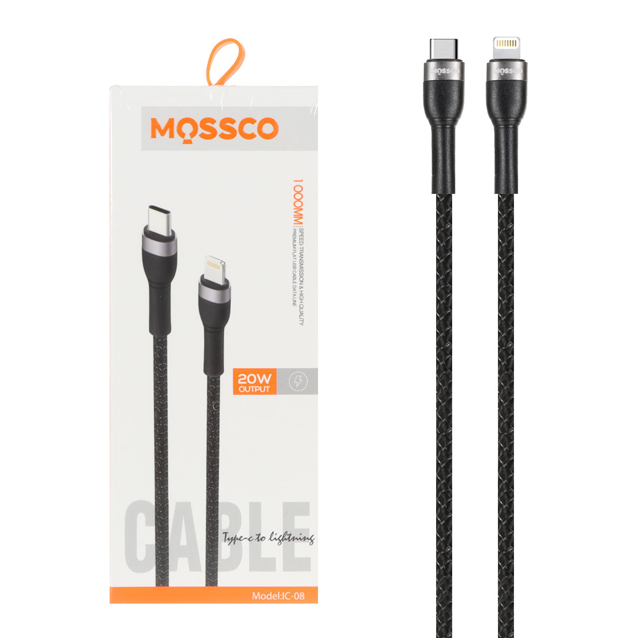 کابل تایپ سی به لایتنینگ فست شارژ 20 وات موسکو IC-08