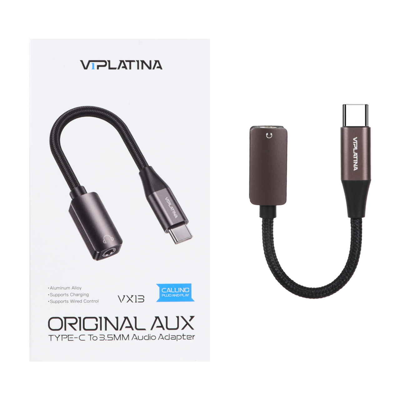 تبدیل تایپ سی به AUX 3.5mm ویپلاتینا مدل VX13