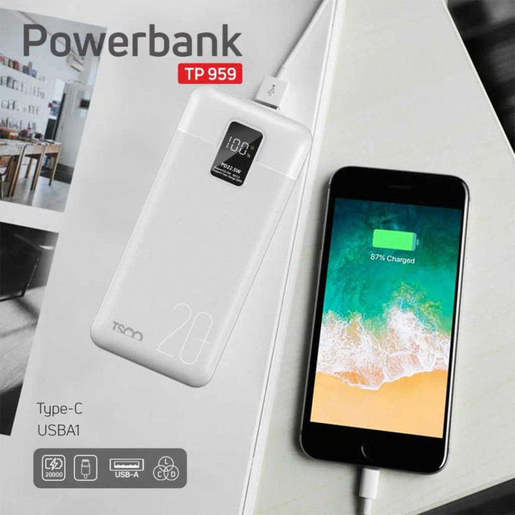 پاوربانک تسکو 20هزار مدل TP959 خروجی 22.5W