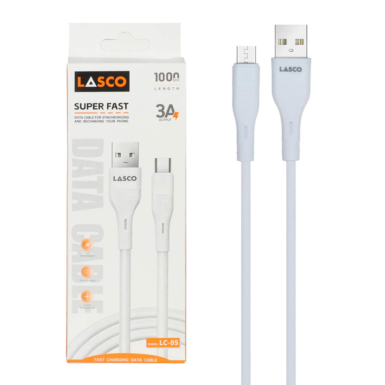 کابل شارژ سریع و دیتا اندروید LASCO مدل LC-05