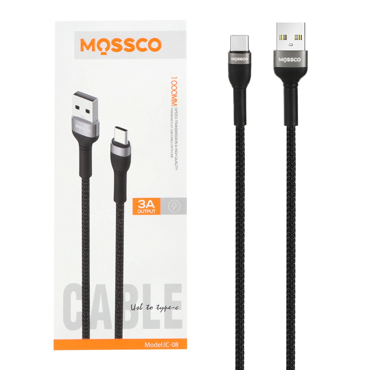 کابل شارژ سریع و دیتا تایپ‌سی Mossco مدل IC-08